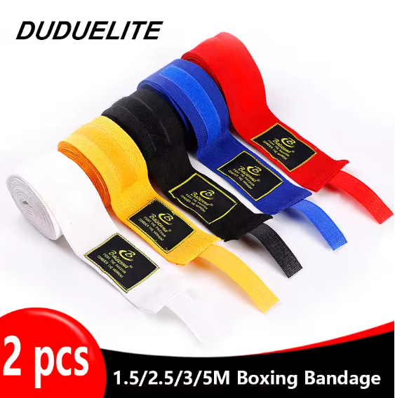 2 Pieces 1.5/2/3/5M Boxing Hand Wraps – Cotton Training Bandages for Sanda, Kickboxing, MMA, and Gym