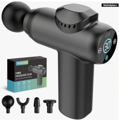 1PCS 4-Head Electric Fascia Massage Gun – Portable Handheld, Ultra-Quiet Brushless Motor, Ideal for Sports & Fitness Recovery