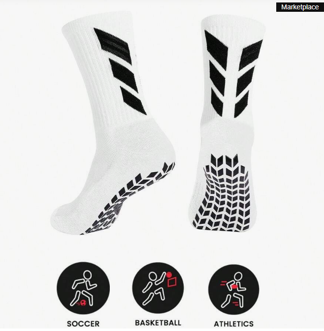 Adult Football Socks – Anti-Slip Silicone Grip, Thick Towel Bottom, Breathable Sports Performance