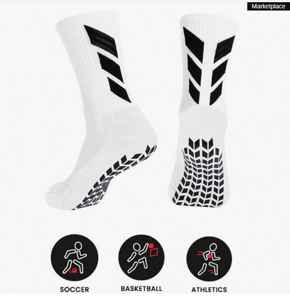 Adult Football Socks – Anti-Slip Silicone Grip, Thick Towel Bottom, Breathable Sports Performance