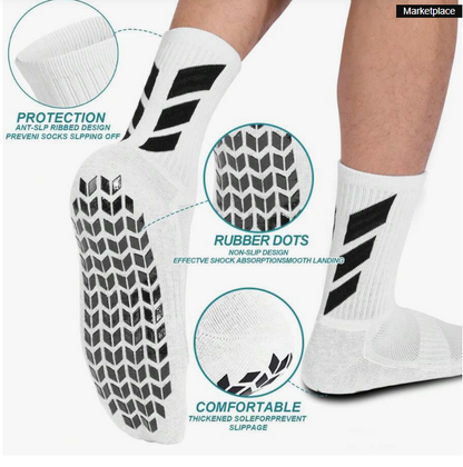 Adult Football Socks – Anti-Slip Silicone Grip, Thick Towel Bottom, Breathable Sports Performance