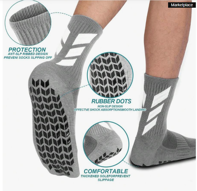 Adult Football Socks – Anti-Slip Silicone Grip, Thick Towel Bottom, Breathable Sports Performance