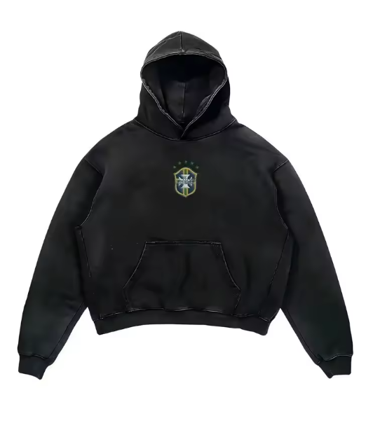 Brazil Hoodie Set – Trendy Casual Fall/Winter Outfit, Football Streetwear Sweater